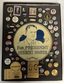 1928-1932 Herbert Hoover Buttons, Badges, License