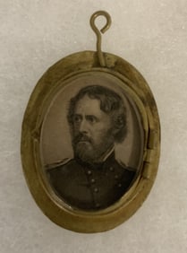 Brass Pendant With Hinged Glass Lid & Steel Engrav