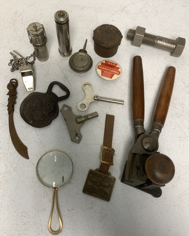 bullet maker, clock keys, watch fob, bank, fishing (1 of 5)