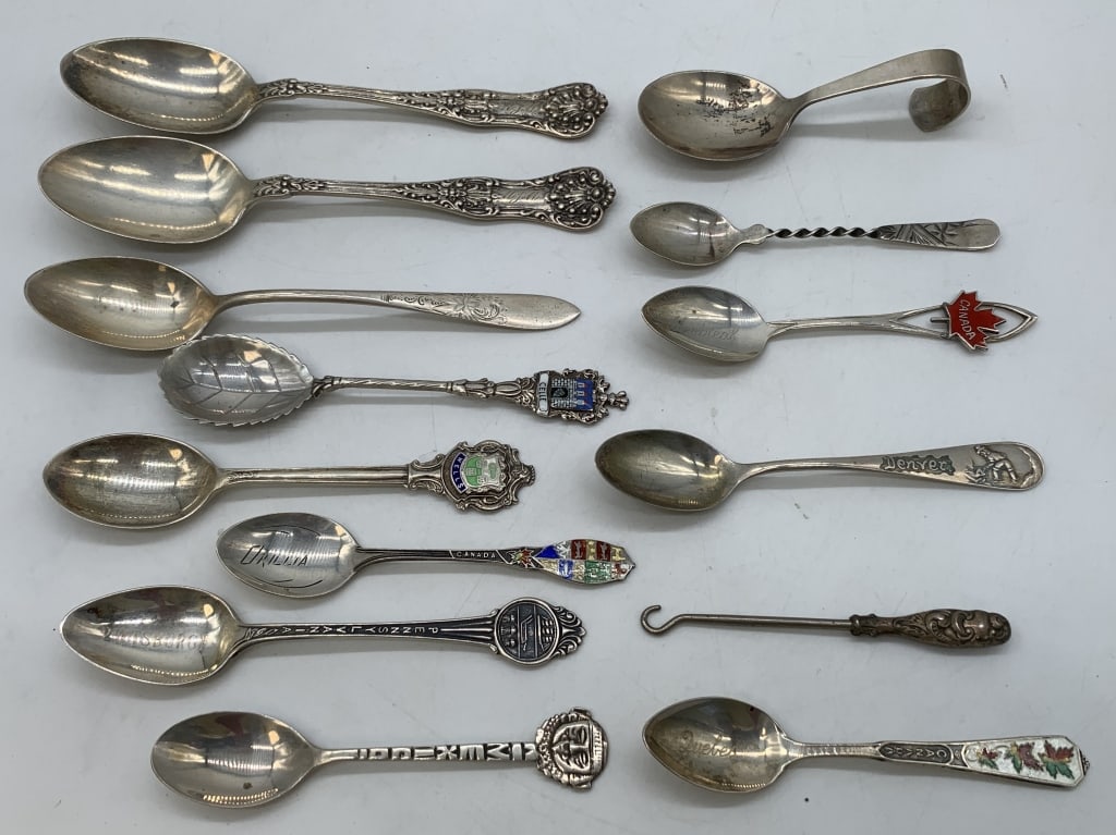 14 Sterling Silver Spoons, Shoe Lacer (1 of 9)