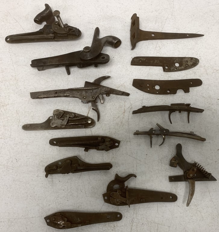 10+ Pcs-Various Firearm Parts: one part marked Crescent Fire Arms, looked used with wear