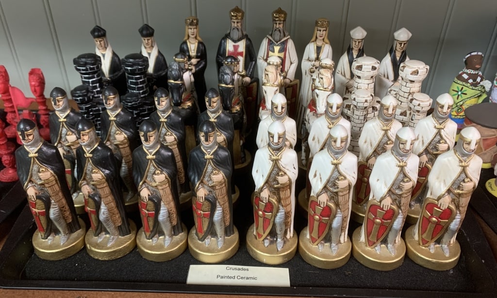 Crusaders painted ceramic chess set (1 of 3)