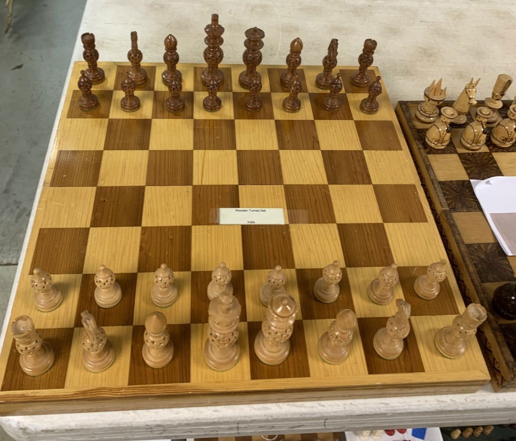 Indian Staunton wooden chess set w/ board (1 of 3)