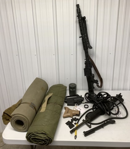 bed roll; airsoft parts and model gun prop parts: parts have missing pieces and damage