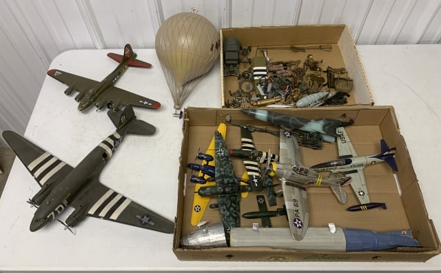 large lot of models, model pieces and figurines: have wear and damage w/ missing pieces