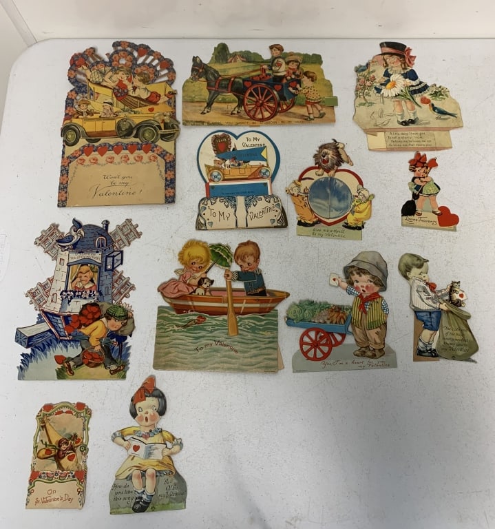 12 Valentines: have wear with some creases and tears