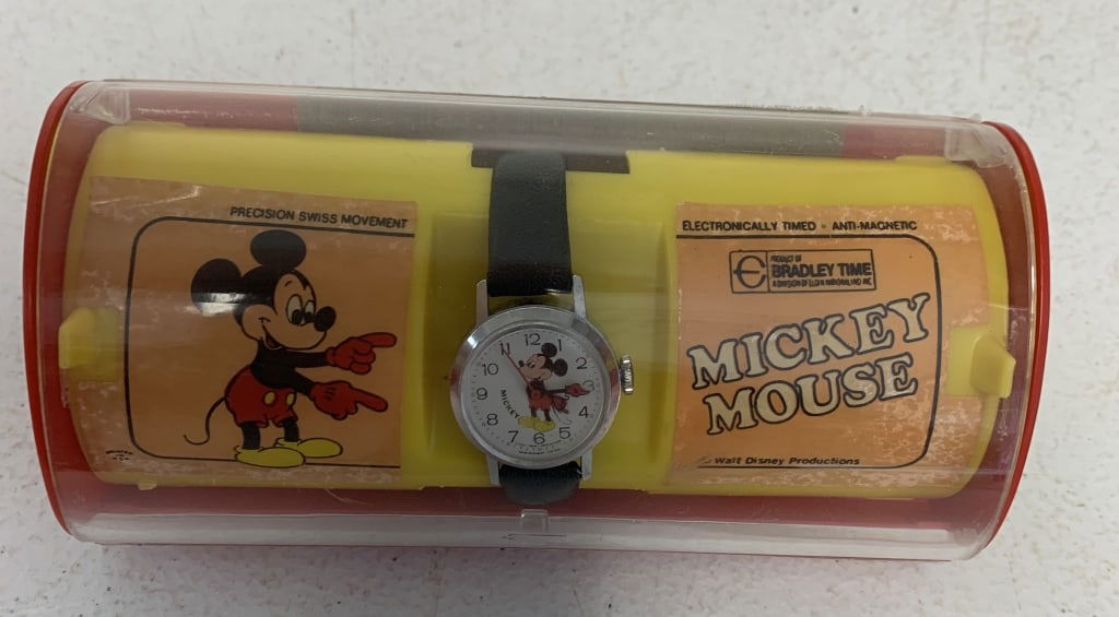 Mickey Mouse watch in case: shows some wear