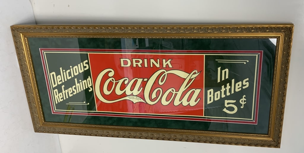 framed Coca-Cola tin sign (1 of 5)