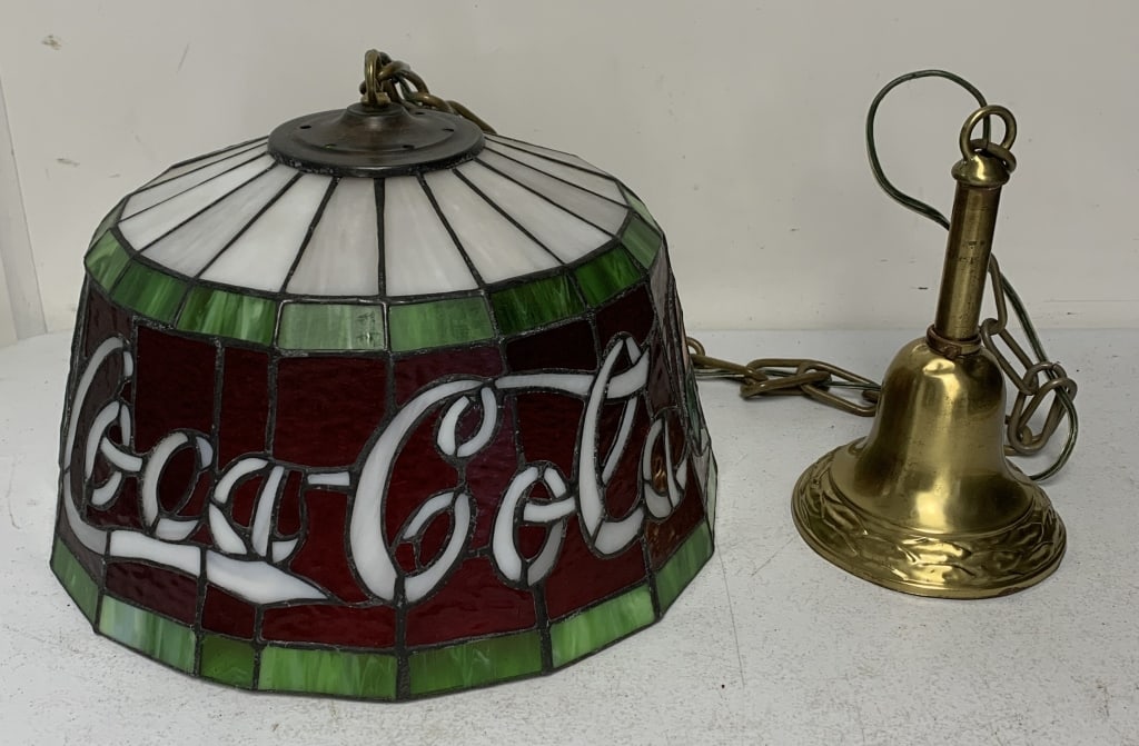 Coca-Cola faux stained glass hanging lamp (1 of 7)