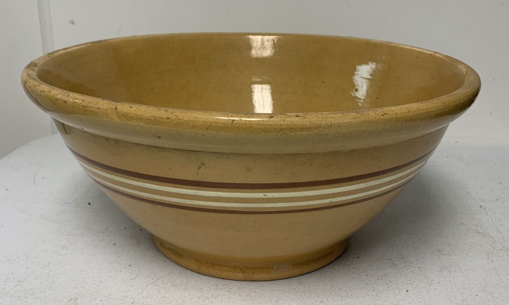 large striped yellowware mixing bowl (1 of 7)