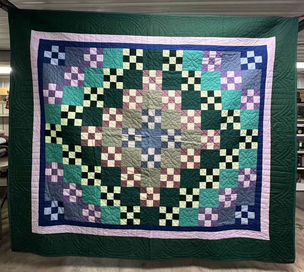 Contemporary Amish Made Nine Patch Quilt (1 of 3)