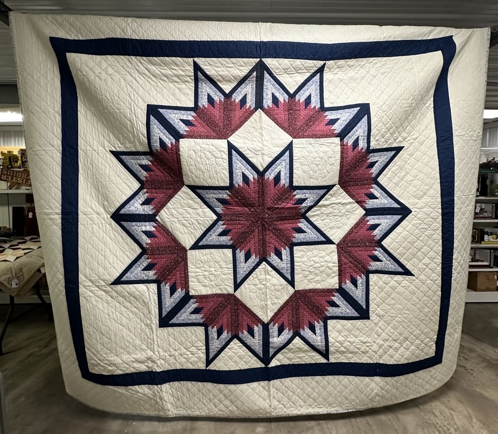 Amish Made Broken Star Log Cabin Quilt (1 of 3)