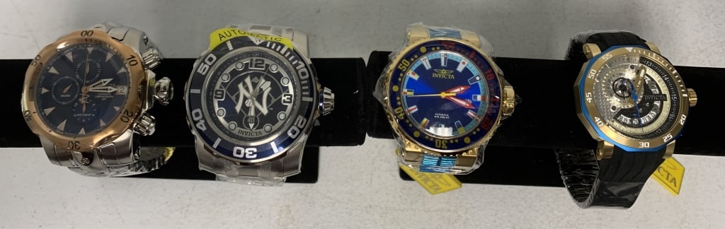 4 Invicta Men's Watches: all new with tags and plastic over wrap