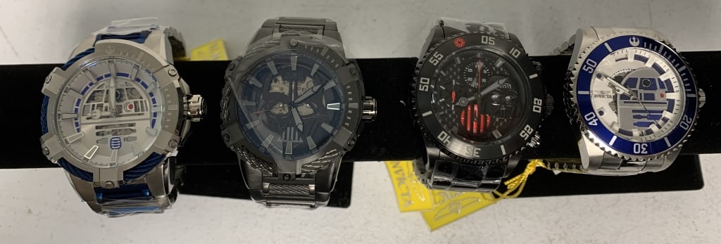 4 Invicta Star Wars Theme Men's Watches: all new with tags and plastic over wrap