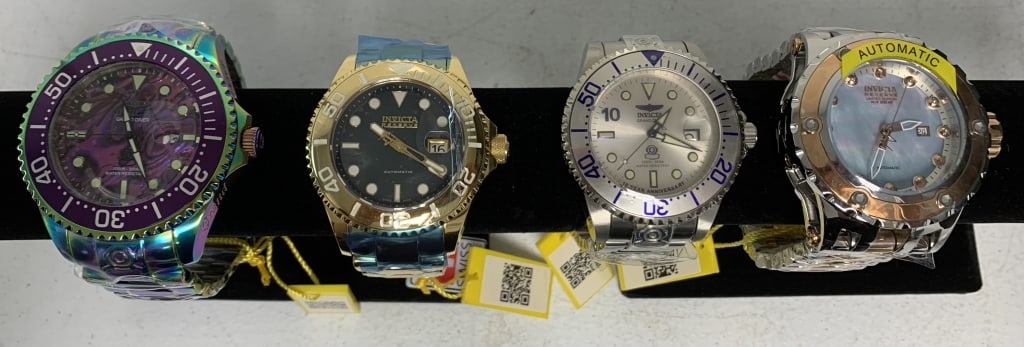 4 Invicta Men's Watches: all new with tags and plastic over wrap