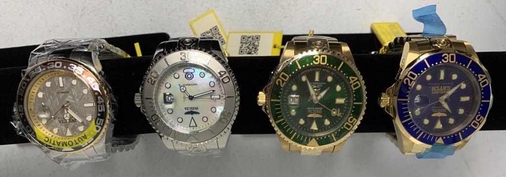4 Invicta Men's Watches: all new with tags and plastic over wrap