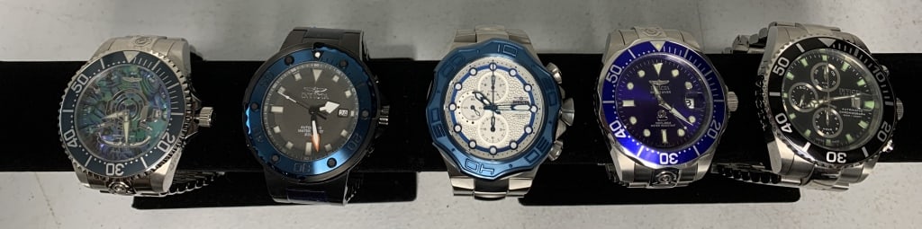 5 Invicta Men's Watches: some have light wear