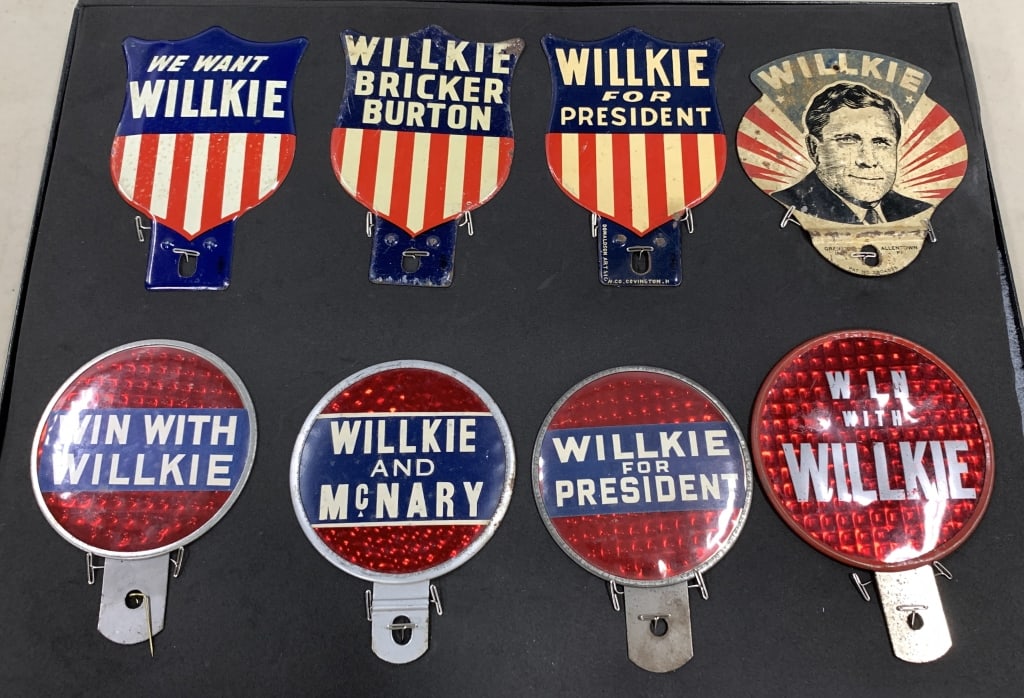 WILLKIE 1940 COLLECTION OF EIGHT LICENSE PLATE ATT (1 of 3)