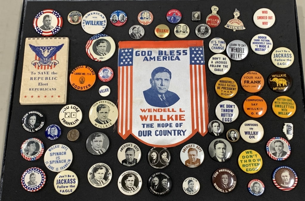 WILLKIE 58 1940 CAMPAIGN BUTTONS & BADGES. (1 of 3)