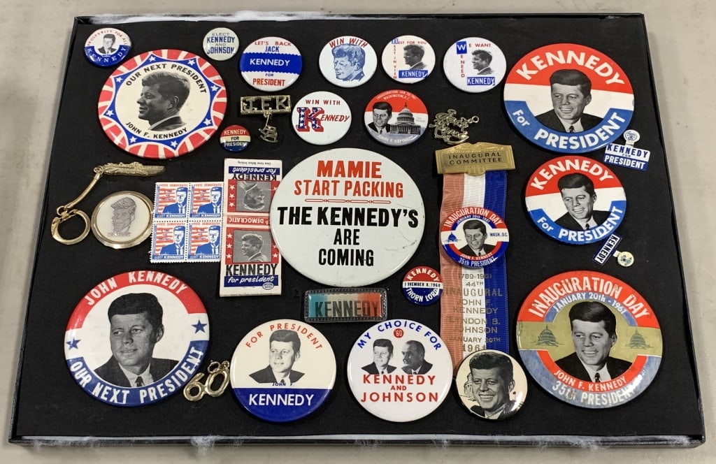 JOHN KENNEDY 1960 CAMPAIGN 24 ITEMS,4 INAUGURAL 1 (1 of 3)