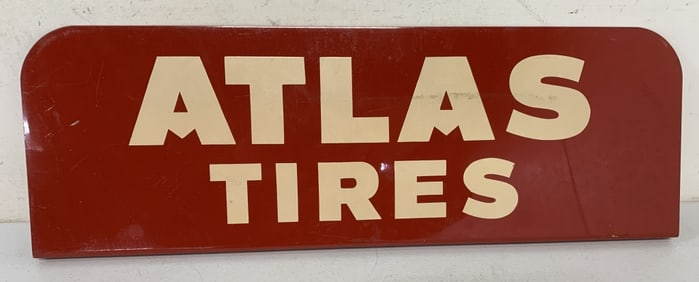 Atlas Tires metal signage for rack
