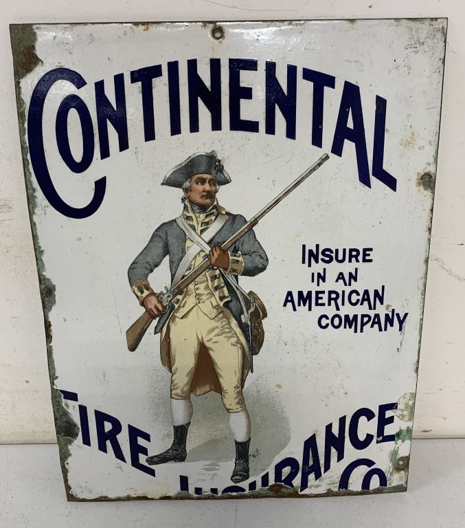 Continental Fire Insurance Co. porcelain sign (1 of 4)
