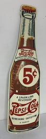 Pepsi Cola bottle tin sign