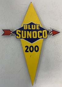 Blue Sunoco 200 porcelain signage