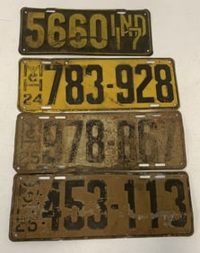 Indiana 1917 & Michigan 1924+25 license plates