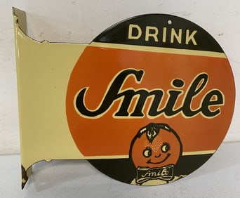 Drink Smile porcelain flange sign