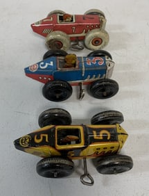 3 Marx tin wind-up racers
