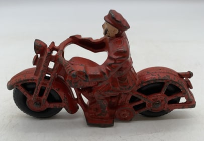 cast iron policeman on "Patrol" cycle
