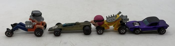 4 Hot Wheels Red Line cars