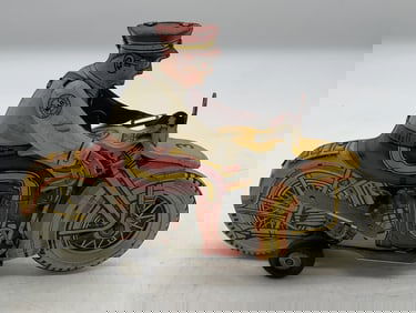 Marx tin wind-up Policeman on Motorcycle