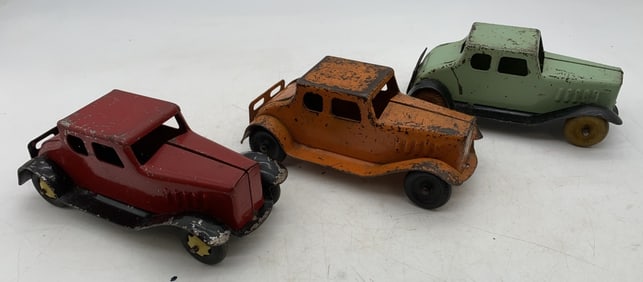 3 pressed steel cars