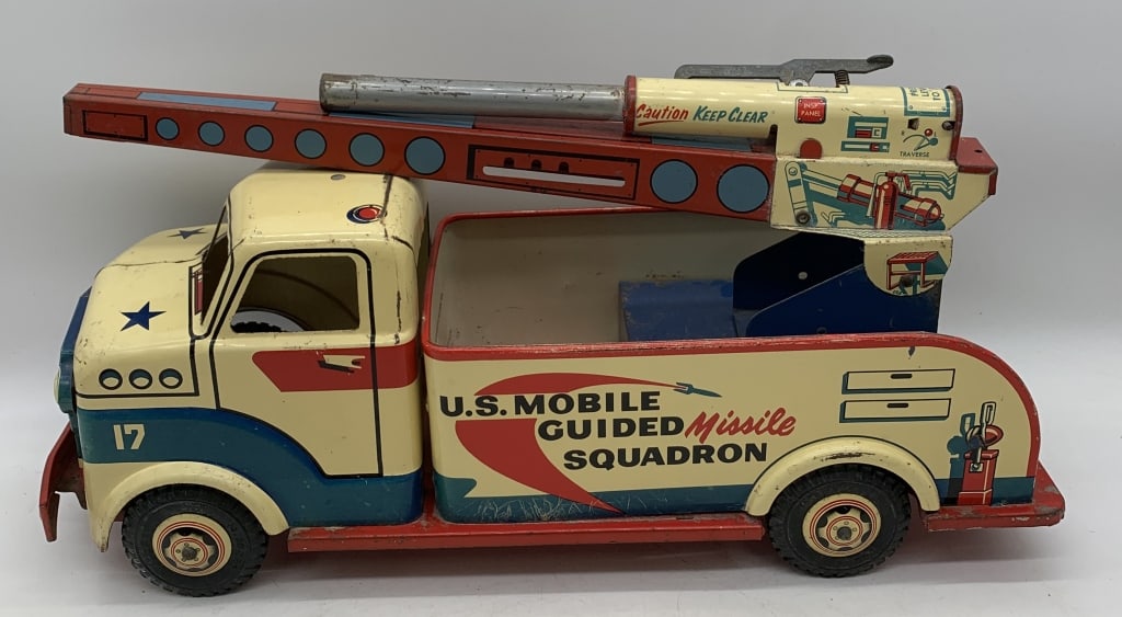 Ancien Camion Tôle Marx US Mobile Guided Missile Squadron Années 50 47cm