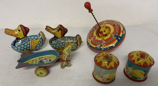 Wyandotte top, Easter Wagon, noisemakers, etc.