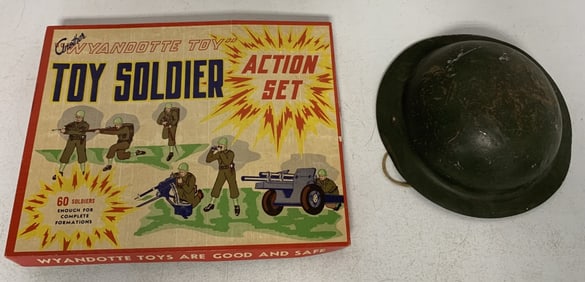 Wyandotte cardboard soldiers + metal helmet