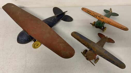 3 Wyandotte pressed steel Airplanes