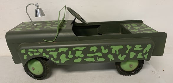 Camouflaged Jeep pedal car
