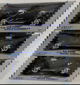 3 Welly 1936 Ford Deluxe Cabriolets in boxes