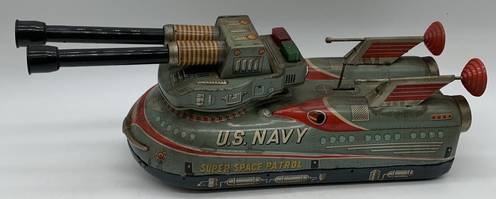 battery op. U.S. Navy Space Patrol: has wear with scratches, paint loss and dings