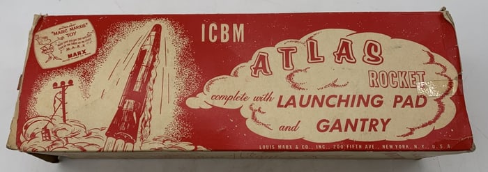 Marx ICBM Atlas Rocket w/ Pad & Gantry in box