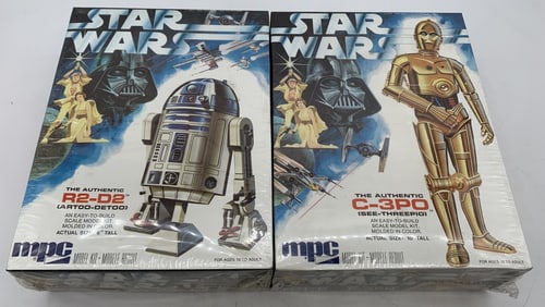 MPC Star Wars R2-D2 and C-3PO models