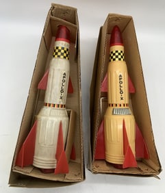 Apollo x & Apollo 11 battery op. rockets w/ boxes