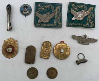 space related pins, decoders, ring, etc.