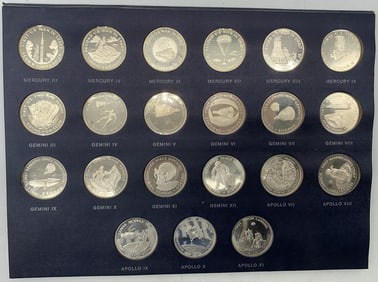 21 Space coins on card