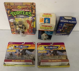 Space toys, radio and game in packages