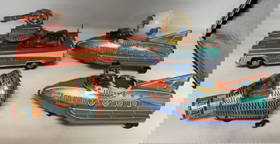 4 Space Patrol Rockets,Atomic Fire Car,Rocket