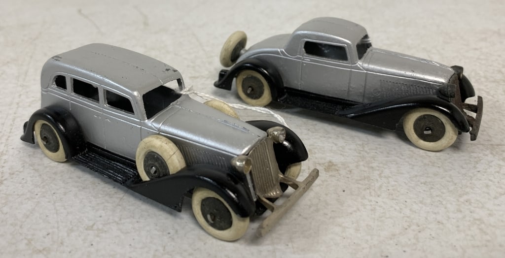 2 Tootsietoy Restored Sedans: some tires cracked, some chipped paint here and there